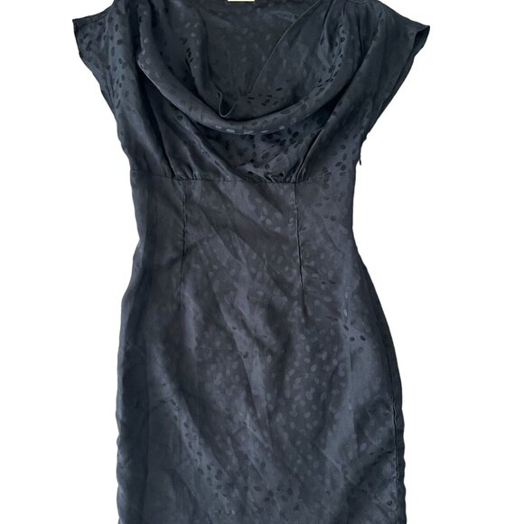 LOEFFLER RANDALL Black Silk Draped Neck Dress Size 2 - Picture 3 of 8